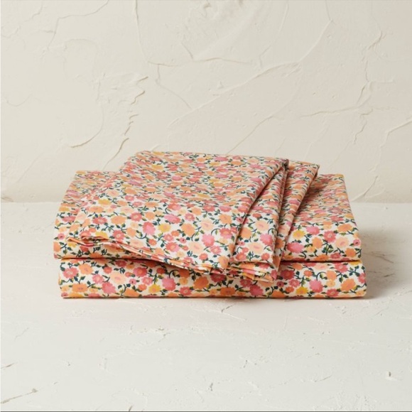 Sold Out Opalhouse Floral Queen Printed Cotton Percale Sheet Set NWT - Picture 1 of 5